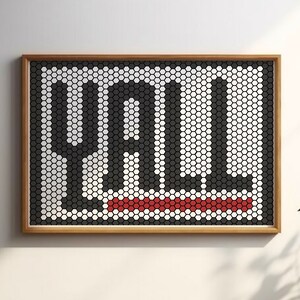 Y’all Typography Tiles Print, Western Wall Art, Modern Farmhouse Decor, Yall Cowboy Poster, Eclectic Art Prints, Rustic Digital Download