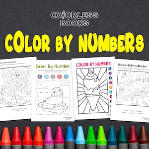 Cute Color by Number Pages for Kids, Activity Book for Boys, Girls, Preschool, Kindergarten, PDF Digital Download