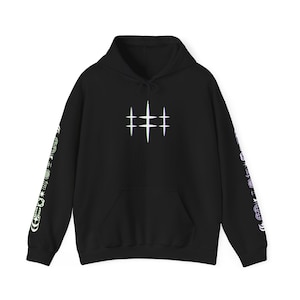 Oversized Goth Print Hoodie, Long Sleeve, Y2K Top, Goth Hoodie, Embroidery Hoodie, Harajuku, Oversized Pullover, Y2K Grunge, Korean Fashion image 2