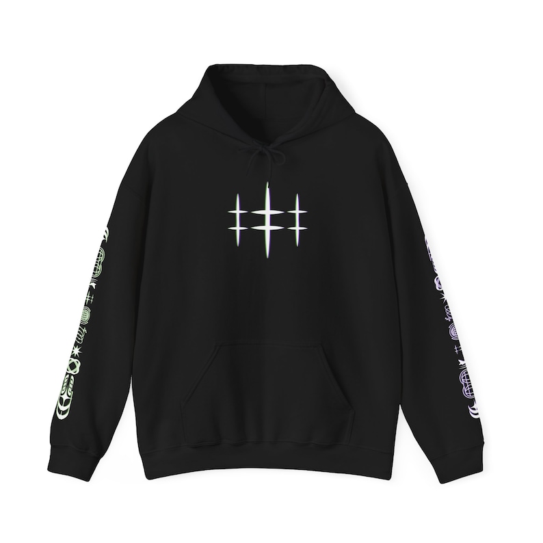Oversized Goth Print Hoodie, Long Sleeve, Y2K Top, Goth Hoodie, Embroidery Hoodie, Harajuku, Oversized Pullover, Y2K Grunge, Korean Fashion image 2