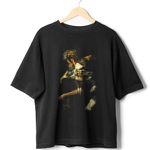 Saturn verschlingt seinen Sohn Shirt Francisco Goya Tshirt Macabre Kunst Ölgemälde Kleidung griechische Mythologie alte Vintage Streetwear Mode