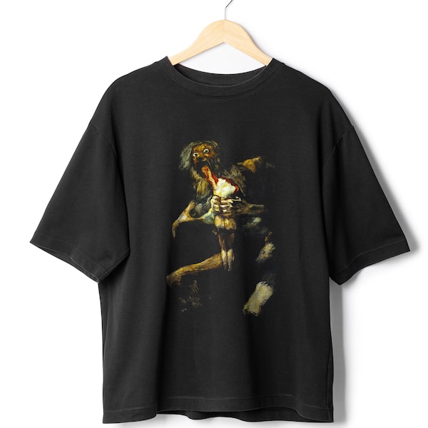 saturn devouring his son shirt francisco goya tshirt Macabre art Oil Painting clothing greek mythology old vintage streetwear fashion