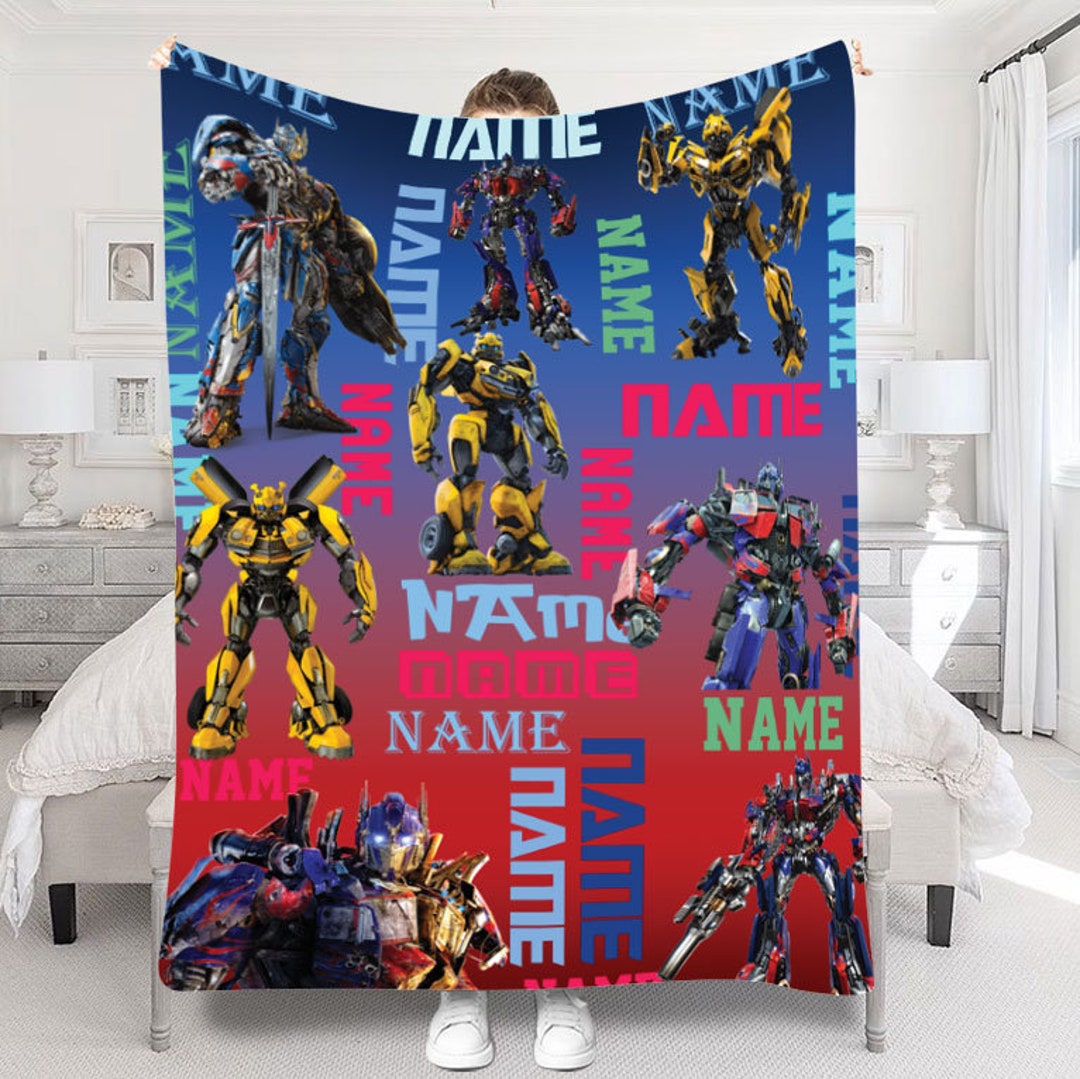 Personalized Name Transformers Blanket, Transformers Birthday Blanket