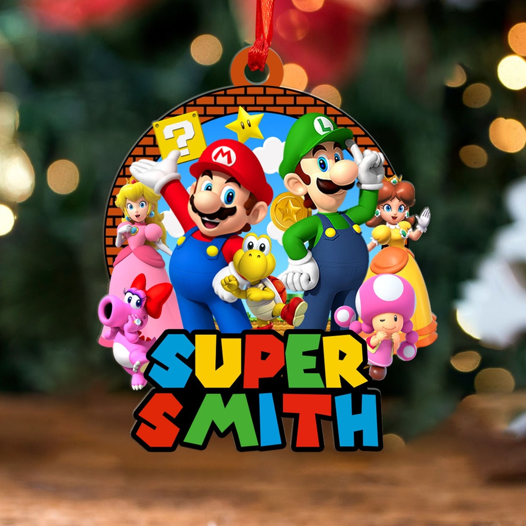 Personalized Super Mario Christmas Ornament, Super Mario Characters