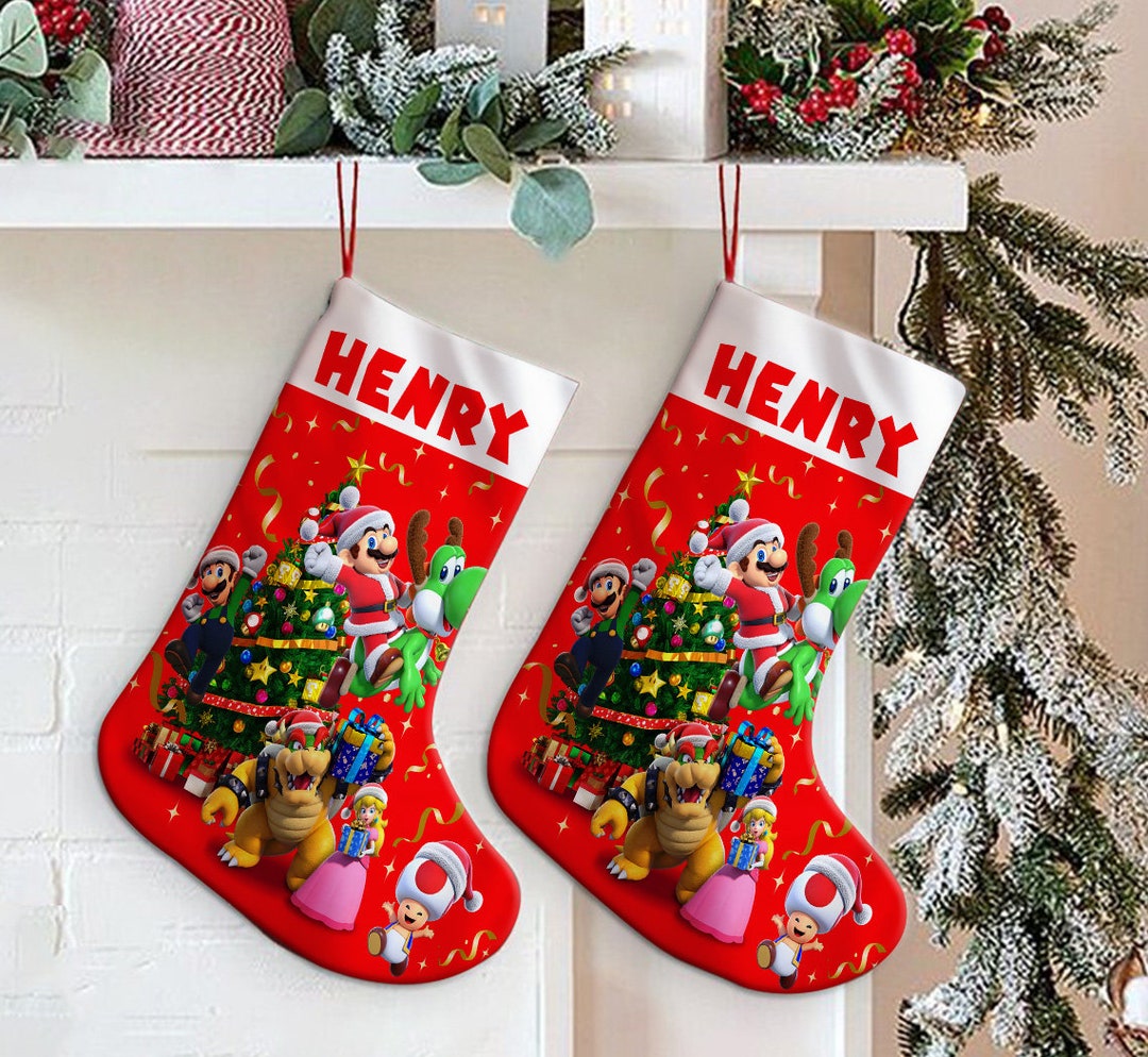 Super Mario Christmas Stockings, Christmas Stockings With Name ...