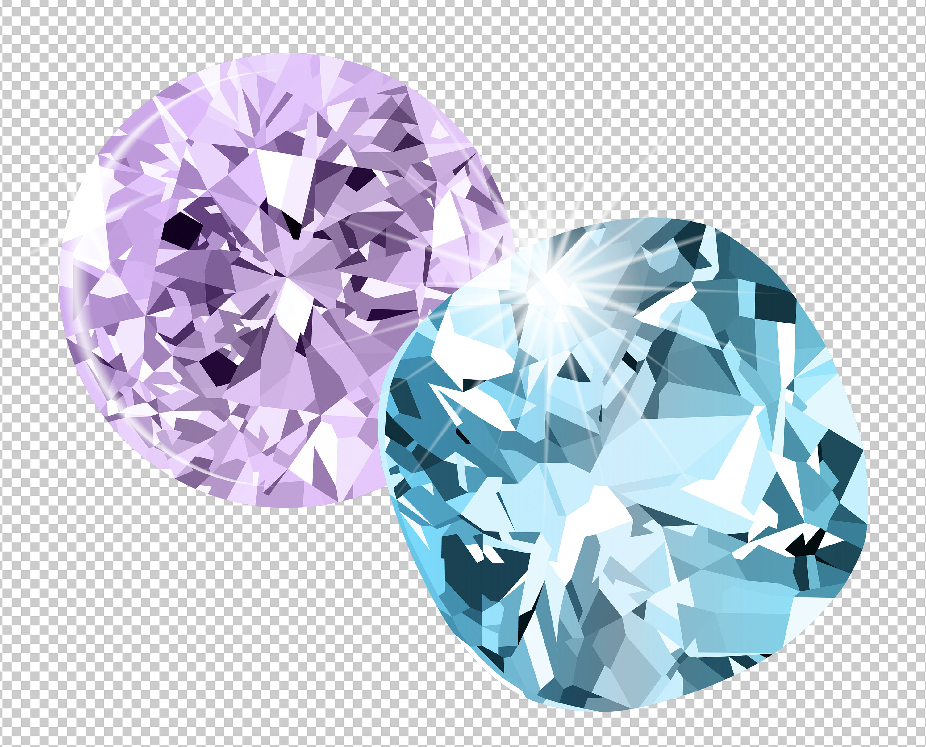 Gemstone Vector Clipart. PNG Diamond Digital Rhinestones Bundle ...