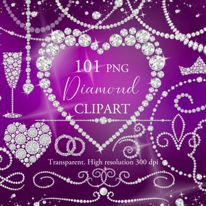 Sale 101 PNG Luxury Diamond & Pearl ClipArt, wedding border, gemstone frame, digital rhinestone, sparkling jewel, gem scrapbook, template