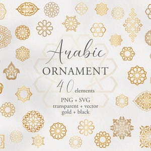 Oriental arabian ornamental elements. Digital vector clipart bundle. png + eps vector files. Templates for design, events.
