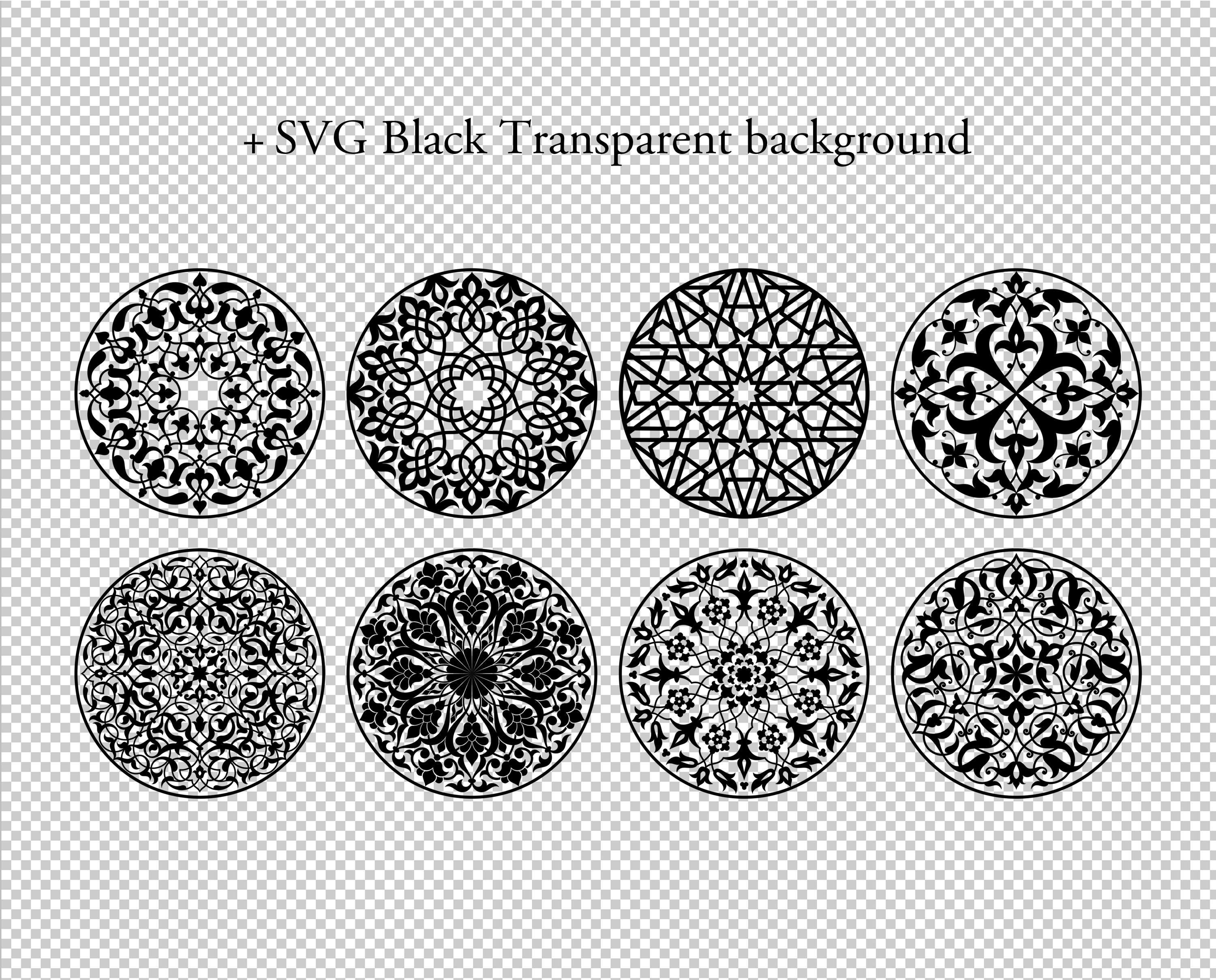 Arabian Round Digital Decorative Ornaments SVG. 8 Arabic Circle ...
