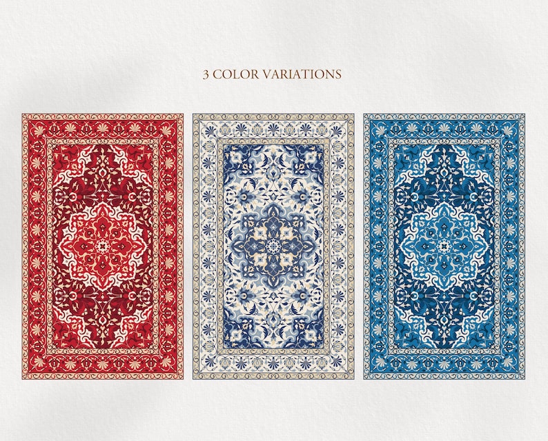 Arabic Rug Design Digital Persian Rug Pattern. Oriental Carpet SVG Vector. Moroccan, Arabic Rug ...