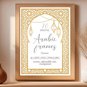 Arabic Frames. Borders Bundle. Digital Clipart. Svg. Png Transparent ...