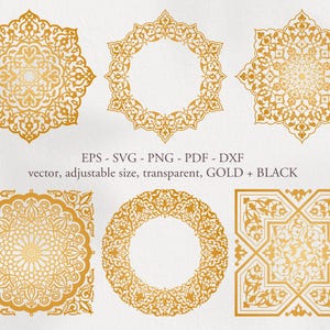 Oriental arabic vector traditional pattern. Arabian Ornament, moroccan, Indian. Digital Clipart. SVG, PNG transparent. Instant Download