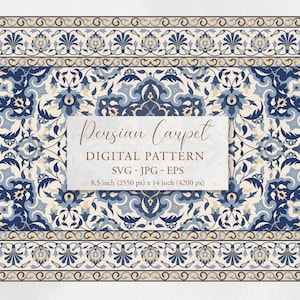 Perser Teppich Muster. Orientalischer Teppich SVG Vektor. Marokkanischer, Arabischer Teppich Print. Arabische Teppiche Ornament. Poster, Wandkunst. Sofort Download