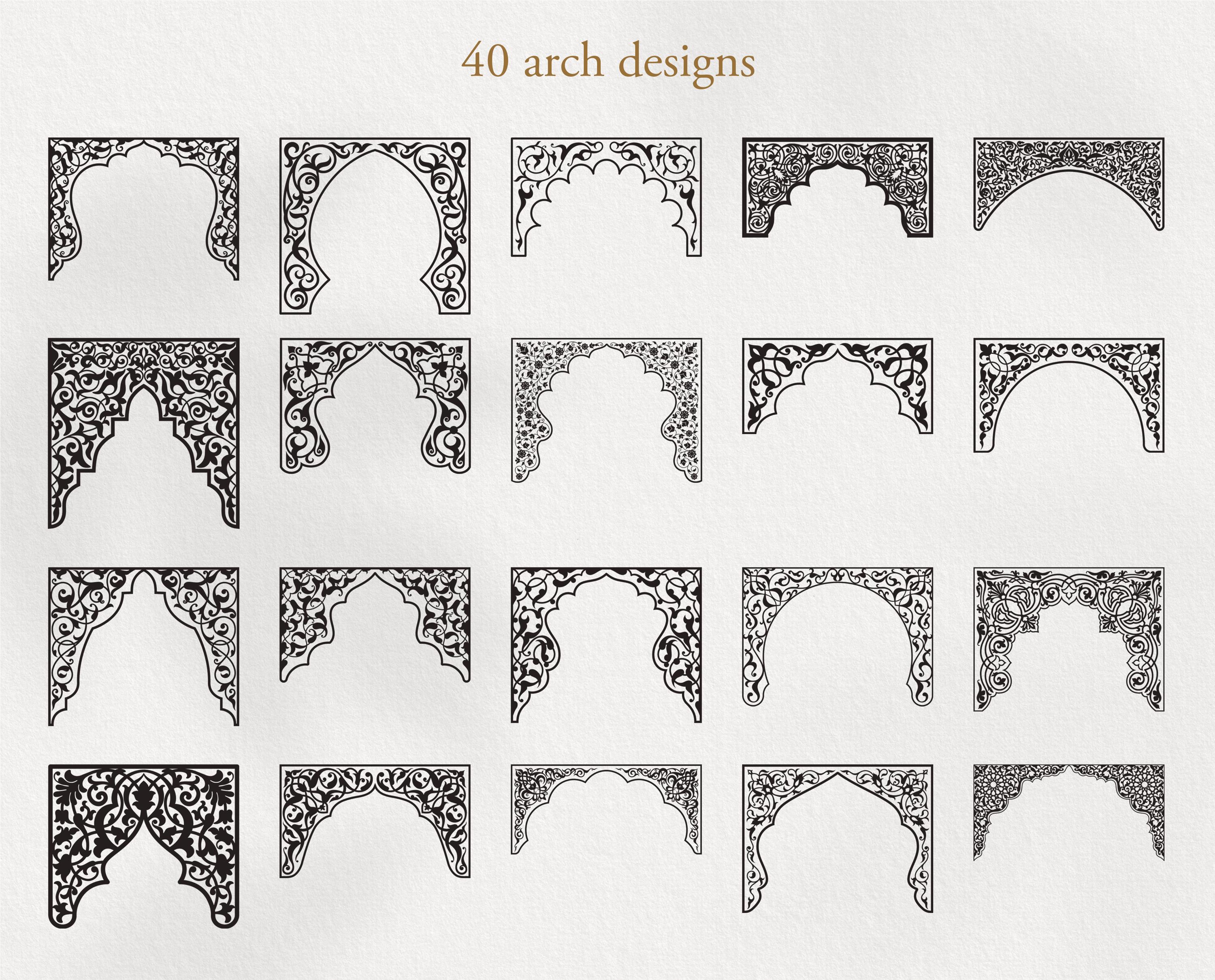 Arabic Arches Digital Set. 40 Middle Eastern Frame Bundle. Moroccan ...