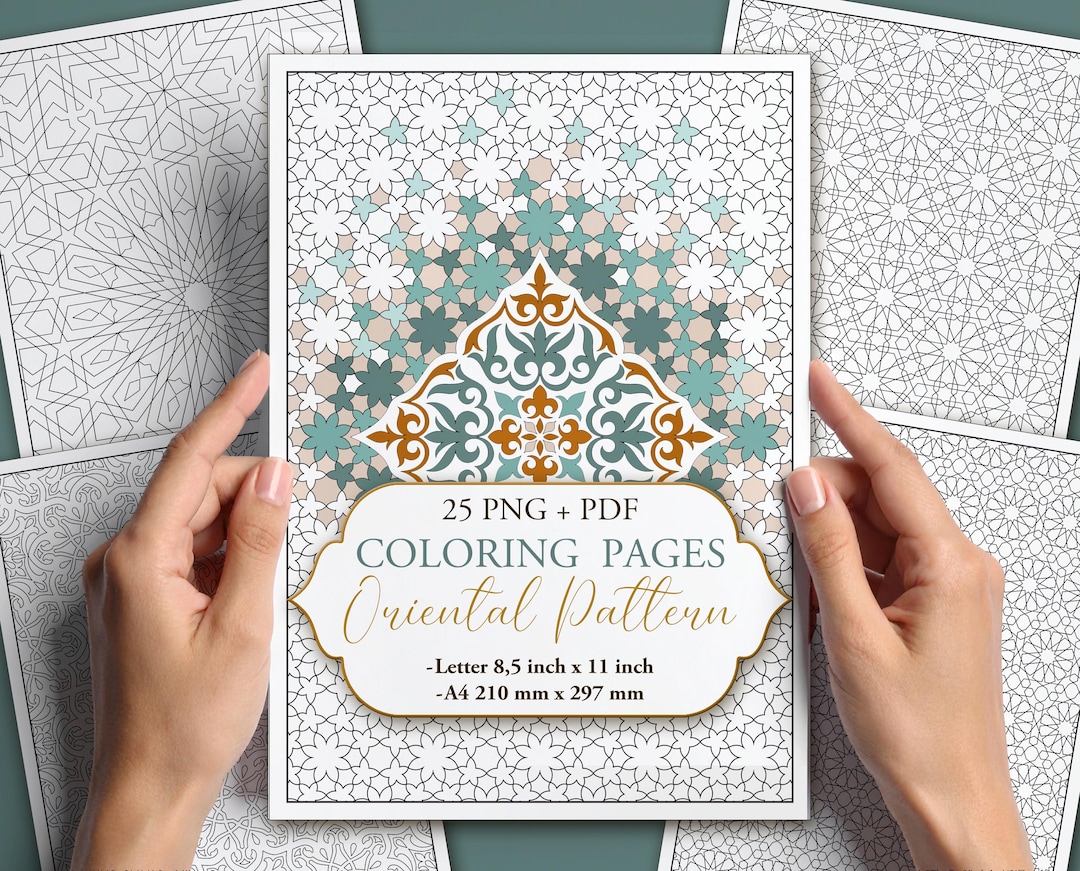 25 Oriental Pattern Coloring Pages – Printable Art Therapy (PDF, PNG ...