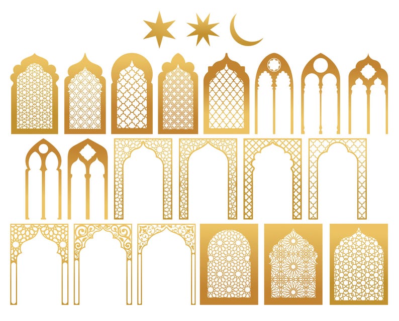 Arabian Arches Digital Bundle. Moroccan Vector Arches. SVG Arabic Cut ...