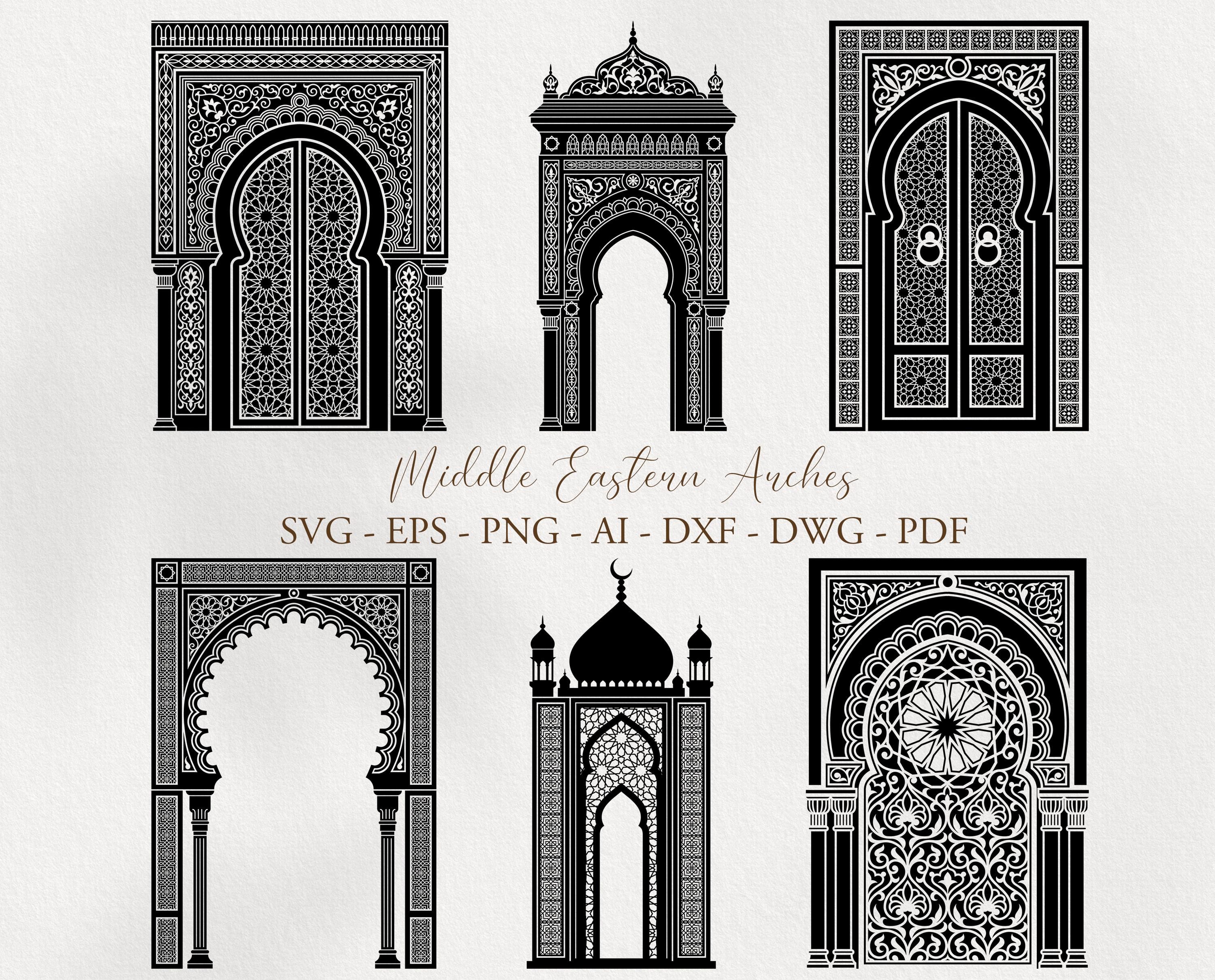 Middle Eastern Digital Arches Bundle. Indian, Moroccan Ornament