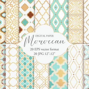 Modèle sans couture de vecteur marocain. Papier numérique arabe. Ornement de carreaux méditerranéens. Origine ethnique. Motif arabesque. Téléchargement instantané