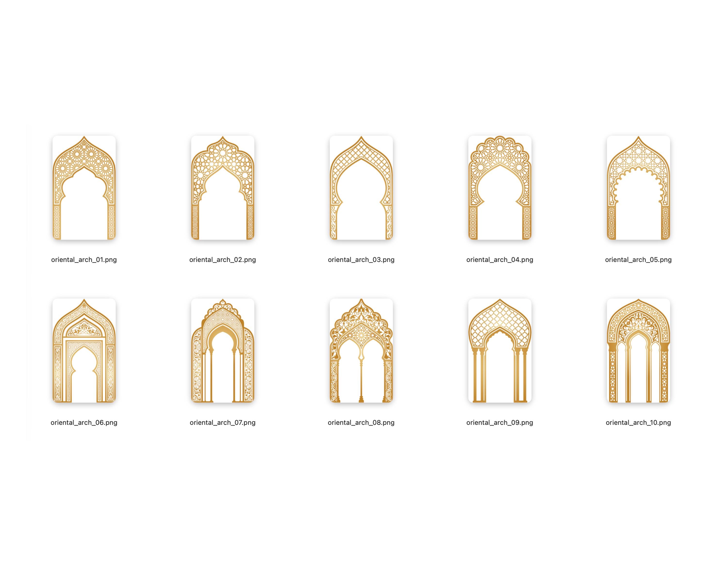 Oriental Arabic Digital Arches. Indian, Moroccan Borders Bundle ...