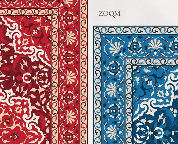 Persian Rug Pattern. Oriental Carpet SVG Vector. Moroccan, Arabic