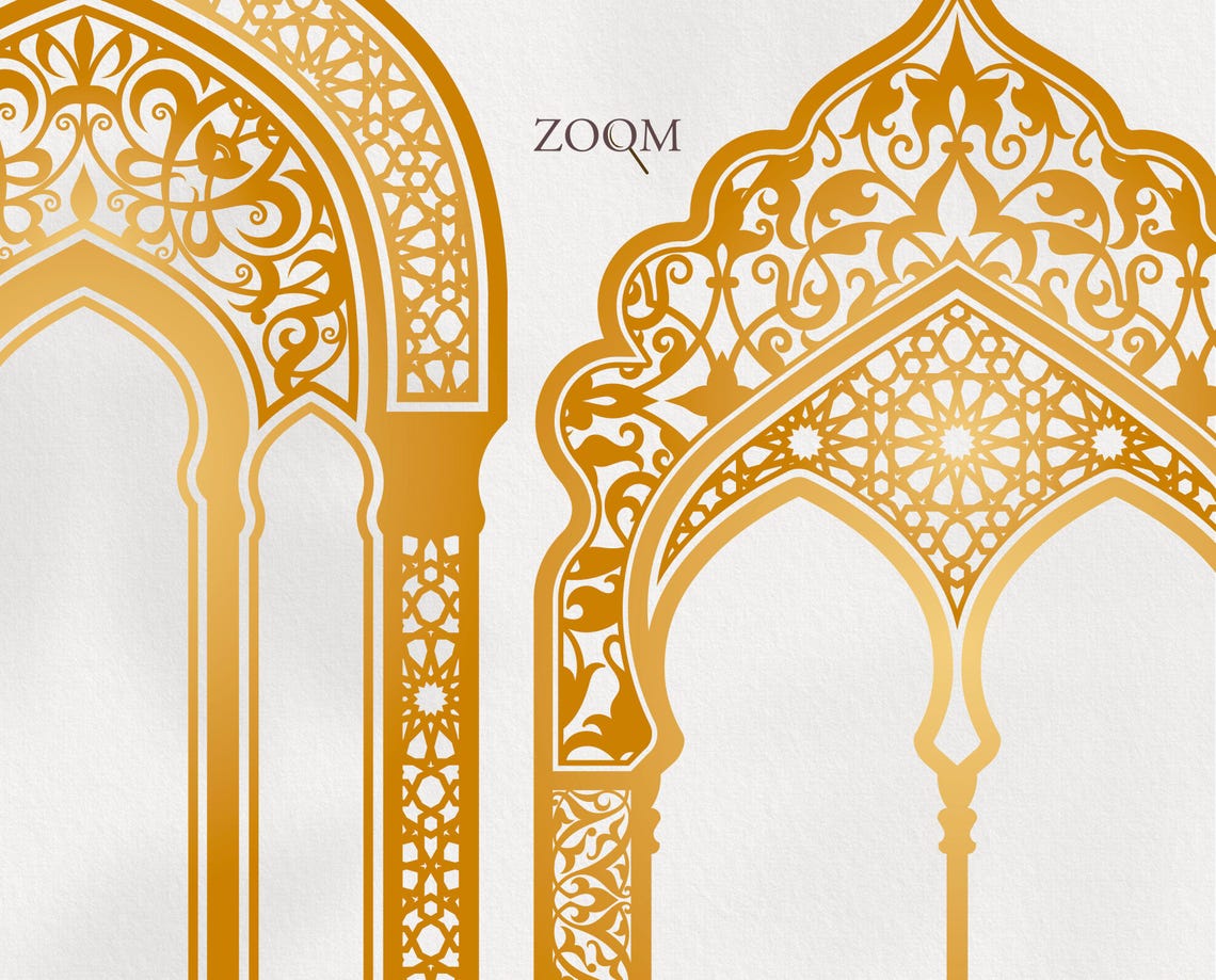 Oriental Arabic Digital Arches. Indian, Moroccan Borders Bundle ...