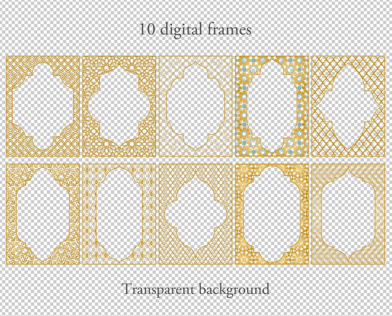 Arabic Frames. Vector Moroccan Borders Bundle. Digital Clipart Svg, Png ...