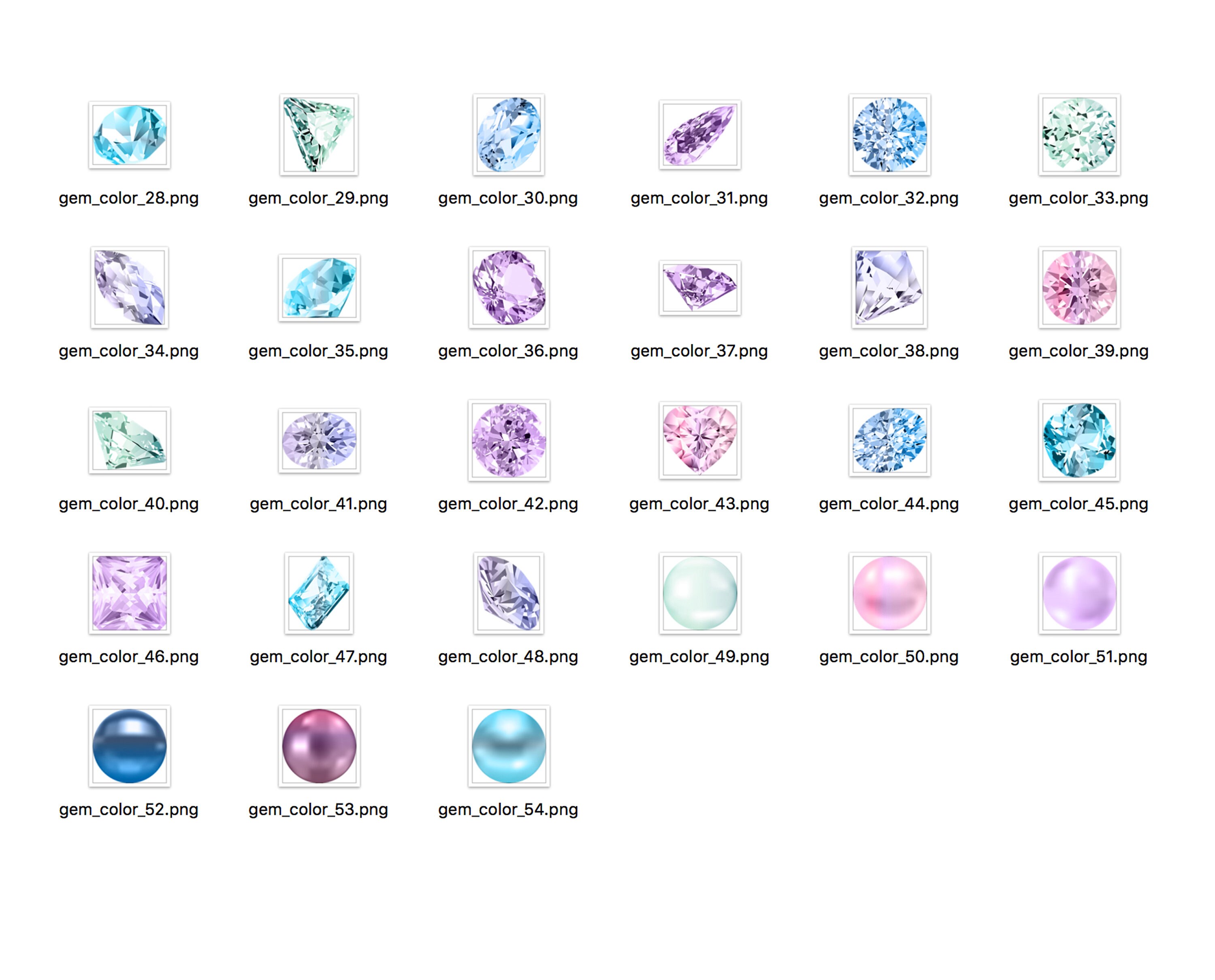 Gemstone Vector Clipart. PNG Diamond Digital Rhinestones Bundle ...