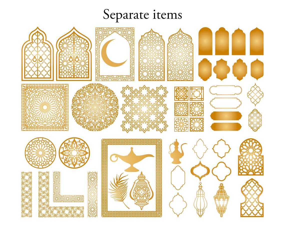 SALE 50 Arabian Oriental Vector Elements. Arabic Ornament. Digital ...