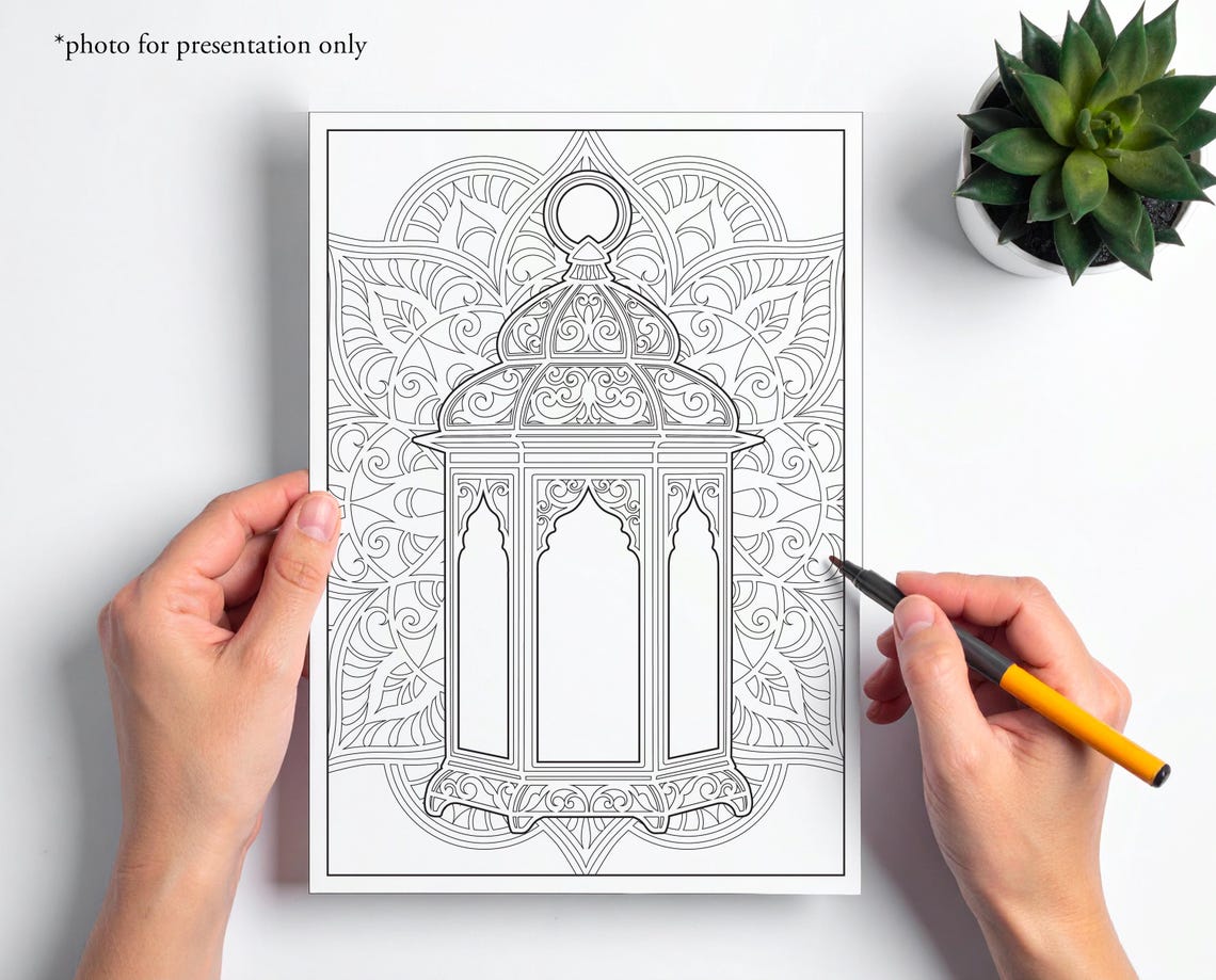 Digital Arabian Coloring Pages Bundle – 25 Oriental Patterns. Adult and ...