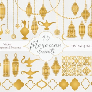 Moroccan Vector Digital Clipart. Arabian Ornament. Arabic lantern, lamp, tile, pattern. Eps, Png, Svg transparent. Printable. Scrapbooking
