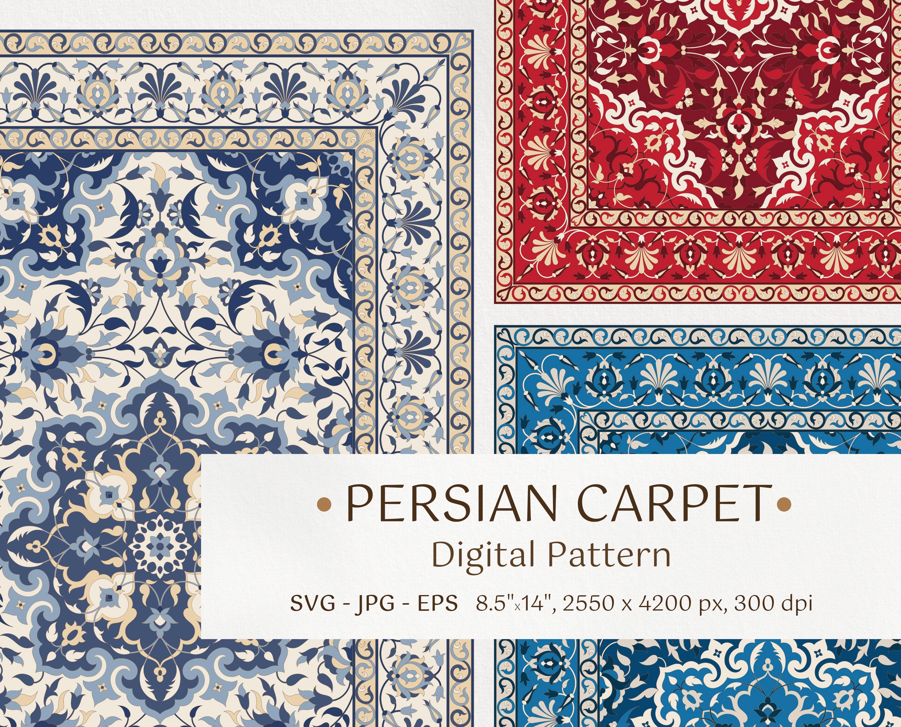 Persian Rug Pattern. Oriental Carpet SVG Vector. Moroccan, Arabic