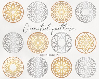 Arabic Ornament Set: Oriental Pattern Vector Clipart (Digital Download)