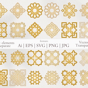 Modèle vectoriel oriental arabe. Ornement arabe. Clipart numérique. Motif traditionnel SVG, EPS, PNG. Motif arabesque. marocaine. Imprimable