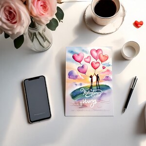 Tarjeta del día de San Valentín / Tarjeta imprimible de San Valentín / Tarjeta de aniversario de amor / Regalo romántico / Lindo San Valentín / Tarjeta de amor sincero / Carta de amor