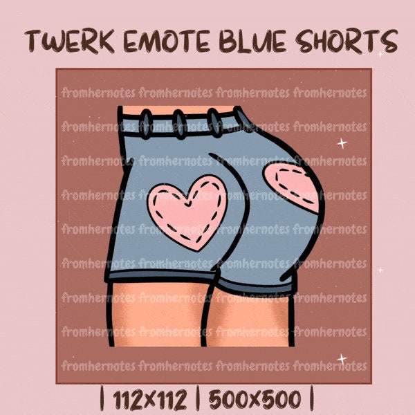 Animated Dancing Booty Twerk Blue Jean Shorts Emote | Perfect for Twitch and Discord | Pretty | Adorable | Cute