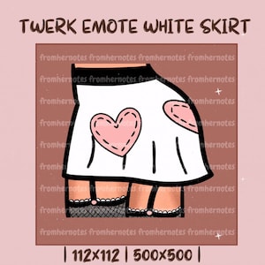 Animated Dancing Booty Twerk White Skirt Emote | Perfect for Twitch and Discord | Pretty | Adorable | Cute