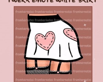 Animated Dancing Booty Twerk White Skirt Emote | Perfect for Twitch and Discord | Pretty | Adorable | Cute