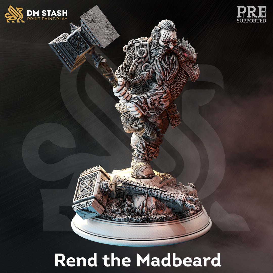 Dwarf Fighter / Barbarian (rend the Madbeard) by DM Stash - Etsy UK