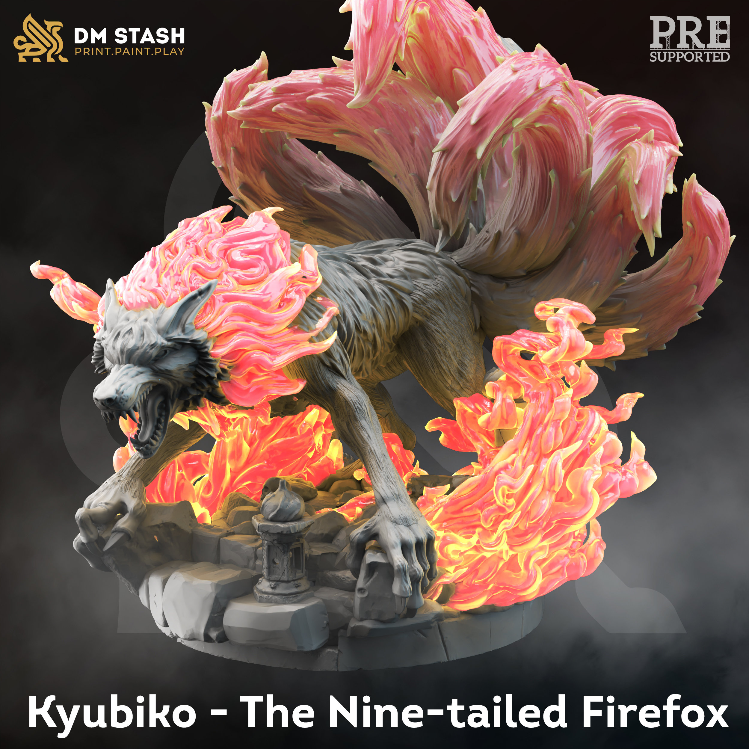 The Nine-tailed Firefox / Kitsune (kyubiko) by DM Stash - Etsy