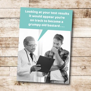 Funny birthday card - Test results - Humorous card for him by Comedy Card Company