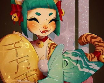 LUCKY TIGER - Glossy Art Print