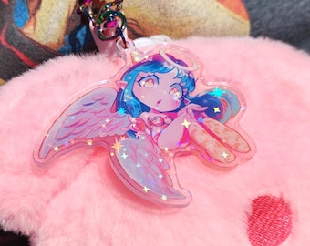 CELESTIAL - Obnoxious Alien Girl  Holographic Keychain