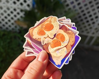 Breakfast Egg Toast Sticker – Kawaii Food Art Decal