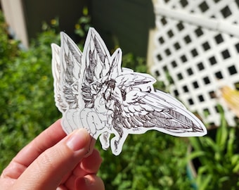 Harpy Hunger Sticker – Winged Lady Art Decal