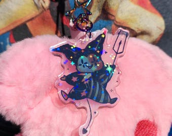 Devious Jester Imp!! - Kawaii Clear Holographic Keychain