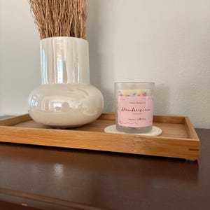 Strawberry cake candle, Homemade Soy candle, Strawberry scented all natural soy candle
