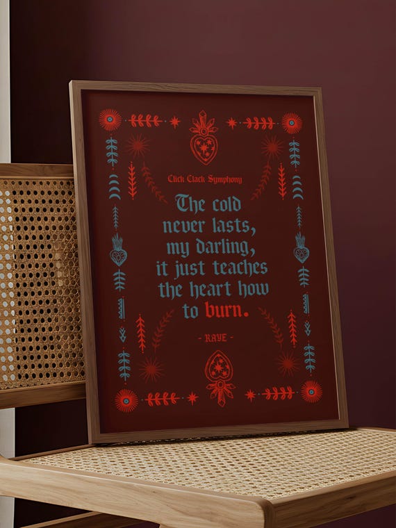 RAYE Click Clack Symphony Quote | Poster | Wall Art