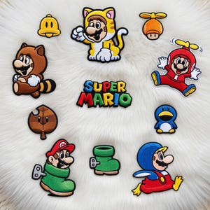 Super Mario Inspired Embroidered Patch Set Cartoon Game Iron On Sew On Patch for Jacket Backpack Bag Gift