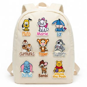 ディズニー動物刺繍ワッペンセット プルート、マリー、イーヨー、ティガー、ダンボ、バンビ、くまのプーさん アイロン接着・縫い付け可能 漫画バッジ