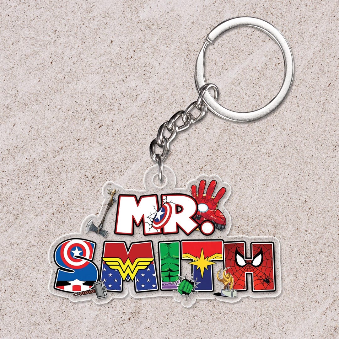 Custom Name Avengers Doomsday Keychain 2 Side, Keychain New Super Hero ...